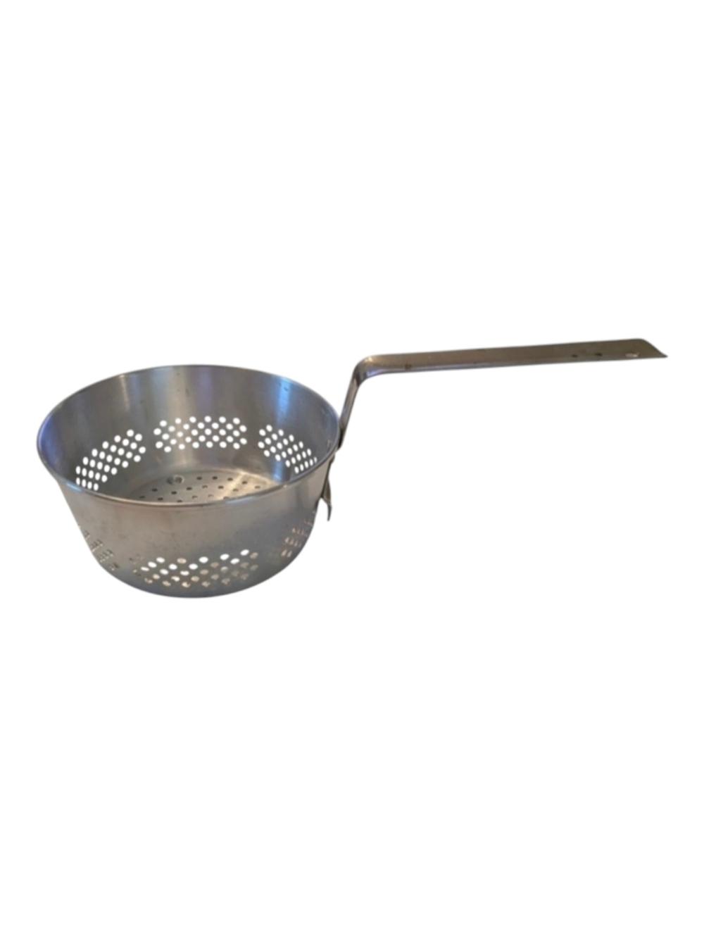 Vintage MCM Aluminum French Frying Deep Fryer / Colander Basket W Lip 7.25x3.5